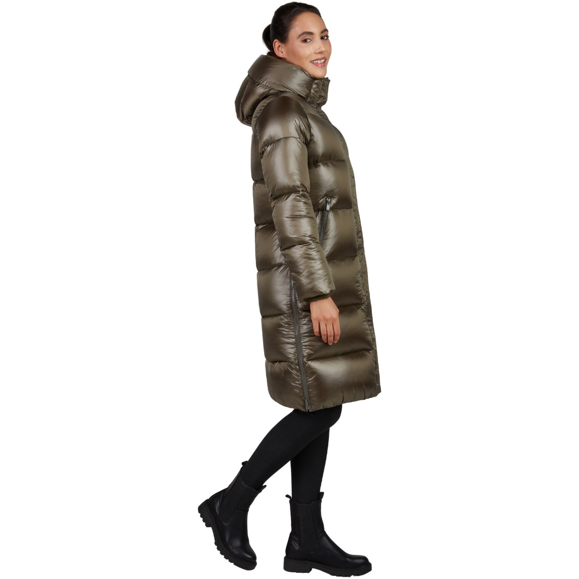 2025 Pikeur Womens Pikeur Quilted Coat 802501 145 080 - Slate Brown
